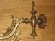 Antique Victorian Solid Brass Oil Lamp Lampe Veritas Ornate Wall Sconce Lamps photo 2