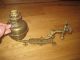 Antique Victorian Solid Brass Oil Lamp Lampe Veritas Ornate Wall Sconce Lamps photo 5