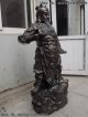 50 Folk Temple Copper Bronze Nine Dragon Guan Gong Guan Yu Warrior God Statue Reproductions photo 1