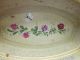 Antique Shabby Tole Tray Flower Basket Tin Handle Romantic Hand Painted Vintage Toleware photo 1