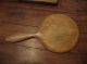 Early Antique Primitive Old Hand Mirror Beveled Wooden Handle Aafa Primitives photo 1