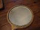Early Antique Primitive Old Hand Mirror Beveled Wooden Handle Aafa Primitives photo 4