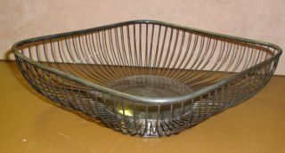 Vintage Raimond Silverplate Large Diamond Shaped Bread Basket 11.  5x 9 X 3 