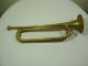Brass Bugle Vintage Or Antique Made In Czechoslovakia Many Dents Brass photo 1