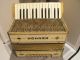 Vintage Painted White W/designs Marked Hohner Wooden Starter,  Smaller Accordion Other photo 10