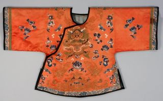 Late 19th/early 20th C Qing Dynasty Child Size Dragon Robe, photo