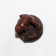 Japanese Antique Netsuke Wood Snake Frog Japan Circa 1920s Netsuke photo 4