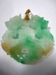 Rare Chinese Antique Heavily Carved Fine Jade Jadeite Hinged Pendant Dragons Necklaces & Pendants photo 1