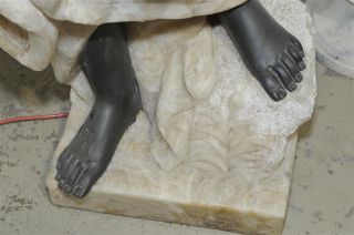 Blackamoor Statue In Hand Carved Marble photo