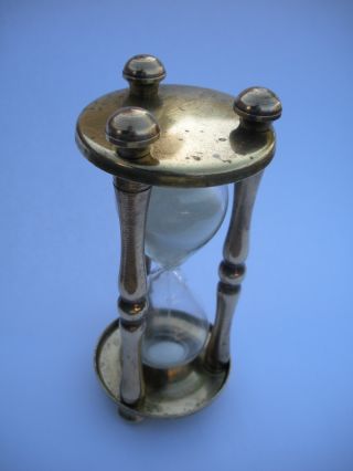 Extremely Rare Late 19th Century French Brass Hour Glass Clock Time photo