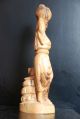 Old And Interesting Root Wood Carved Statue Woman With Water/wine Carved Figures photo 3