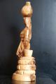 Old And Interesting Root Wood Carved Statue Woman With Water/wine Carved Figures photo 4