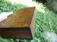 Antique Old Hand Carved Wood Vintage Jewelry Box Pokerwork Hand Painted Art Boxes photo 9