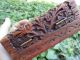 Antique Vintage Hand Carved Wood Jewelry Box Unique Carving Art 19th Century Boxes photo 8