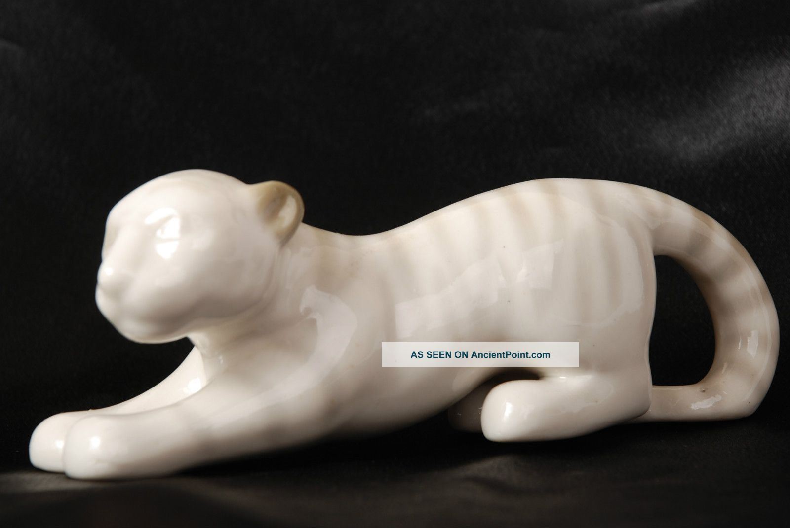 Russian Porcelain Figurine Polonsky Zhk Not Lfz - White Tiger Baby Cub - Ussr Figurines photo