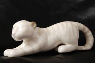 Russian Porcelain Figurine Polonsky Zhk Not Lfz - White Tiger Baby Cub - Ussr photo