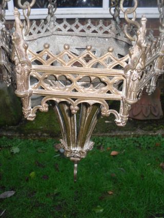 Victorian Gothic Bronze Church Sanctuary Lamp photo