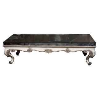 French Rococo Style Painted Glass Top Coffee Table By Jansen photo