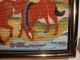 Antique Vintage Needlepoint Horses Embroidery 13 X 19 Picture Finished Other photo 2