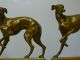Antique Greyhound Racing Dog Bookends Pompeian Bronze Art Deco Sculpture Whippet Metalware photo 5