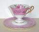 Vintage Pedestal Pink & Gold Cup & Saucer Large Rose Iridescent Luster Japan Cups & Saucers photo 9