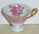 Vintage Pedestal Pink & Gold Cup & Saucer Large Rose Iridescent Luster Japan Cups & Saucers photo 4