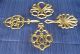 4 Antique Style Brass Trivets Colonial Home Hearth Kitchen Ornament Pull Finial Trivets photo 2