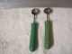 2 Antique Melon Ballers - Painted Wood Handles - Take A Look - - Matching Set Primitives photo 2