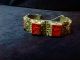 Antique China Cinnabar Marked Silver Ornate Bracelet - Estate Find Bracelets photo 2