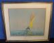 Antique Artist Signed Impressionist Sailboat Race Colored Etching Print Other photo 1