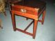 Chinese Chippendale Mahogany Side Table Server/w Serving Tray Built In Post-1950 photo 4