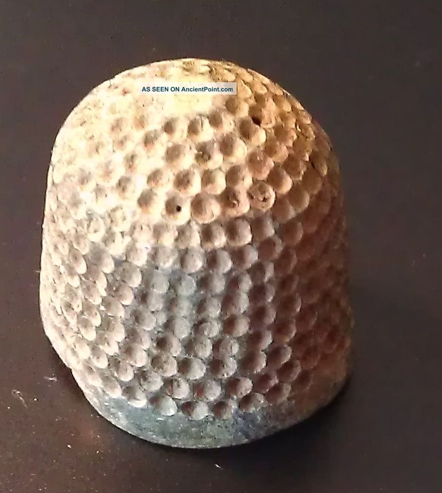 Large Copper Alloy Medieval Thimble Of The 15th Century British photo