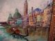 Vintage Signed Oil On Canvas Painting Of Venetian Scene Other photo 1