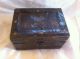 Small Old Wood Folk Art Box Chest With Metal Bands Primitives photo 10