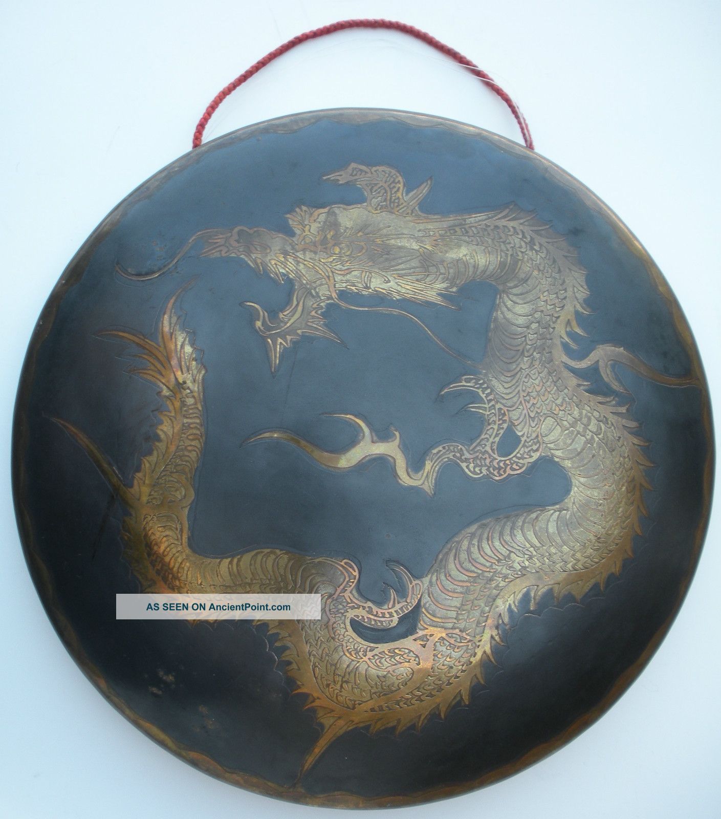 Extremely Rare 19th Cent.  Edo Period Japanese Golden Dragon Shinto Gong Armor photo