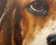 The Basset Hounds - Dog Oil Painting 12 X 16 Inches - Sold Unframed Primitives photo 4