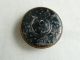 Large Antique Button Impressionistic Style Brass & Ceramic - Muted Colors Buttons photo 3
