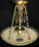 Vintage Art Deco Victorian Ceiling Light Fixture Chandelier Ornate Glass Shade Chandeliers, Fixtures, Sconces photo 6