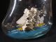 Old Folk Art Nautical Sailing Ship In Upright Glass Bottle Other photo 2