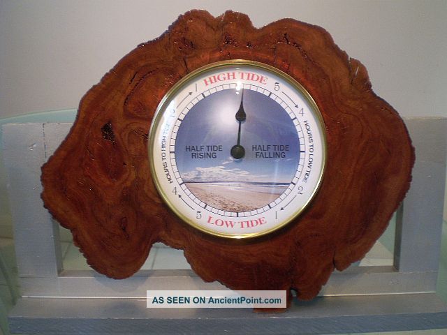 Natural Edge Australian Red Gum Burl Wood Wall Tide Clock Other photo