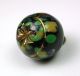 Antique Glass Ball Button Colorful W/ Intaglio Gold Lustered Flower Design Buttons photo 1