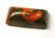 Antique Leo Popper Glass Button Orange & Green Bar Design Buttons photo 1