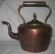 Rare 19th Century Unique Antique Primitive Copper Brass Tea Kettle Pot Marked 0 Metalware photo 2