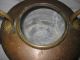 Rare 19th Century Unique Antique Primitive Copper Brass Tea Kettle Pot Marked 0 Metalware photo 6