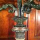 French Restoration Ormolu Gilt Patinated Bronze Candelabra Pair C.  1830 Empire Metalware photo 4