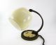 1940 ' S Vintage Brass & Milky Glass Desk Table Reading Night Lamp - Must See Lamps photo 3