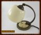 1940 ' S Vintage Brass & Milky Glass Desk Table Reading Night Lamp - Must See Lamps photo 7