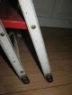 Vintage 1950`s Folding Metal 3 Step Ladder Stool - Red & White - Canada Primitives photo 9