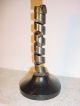 Antique French Wrought Iron & Wood Spiral Candlestick - Adjustable N°25 Primitives photo 1