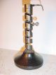 Antique French Wrought Iron & Wood Spiral Candlestick - Adjustable N°25 Primitives photo 2